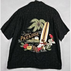 Disney Parks Mickey In Paradise Button Up Hawaiian Shirt XL Embroidered